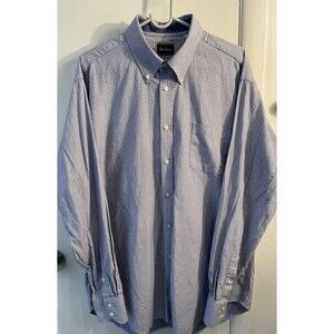 Nieman Marcus Shirt Men’s Size XL Blue White Geometric Print Button Down LS